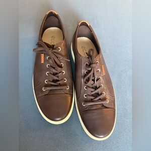 ECCO Men's Dark Brown Leather Sneakers